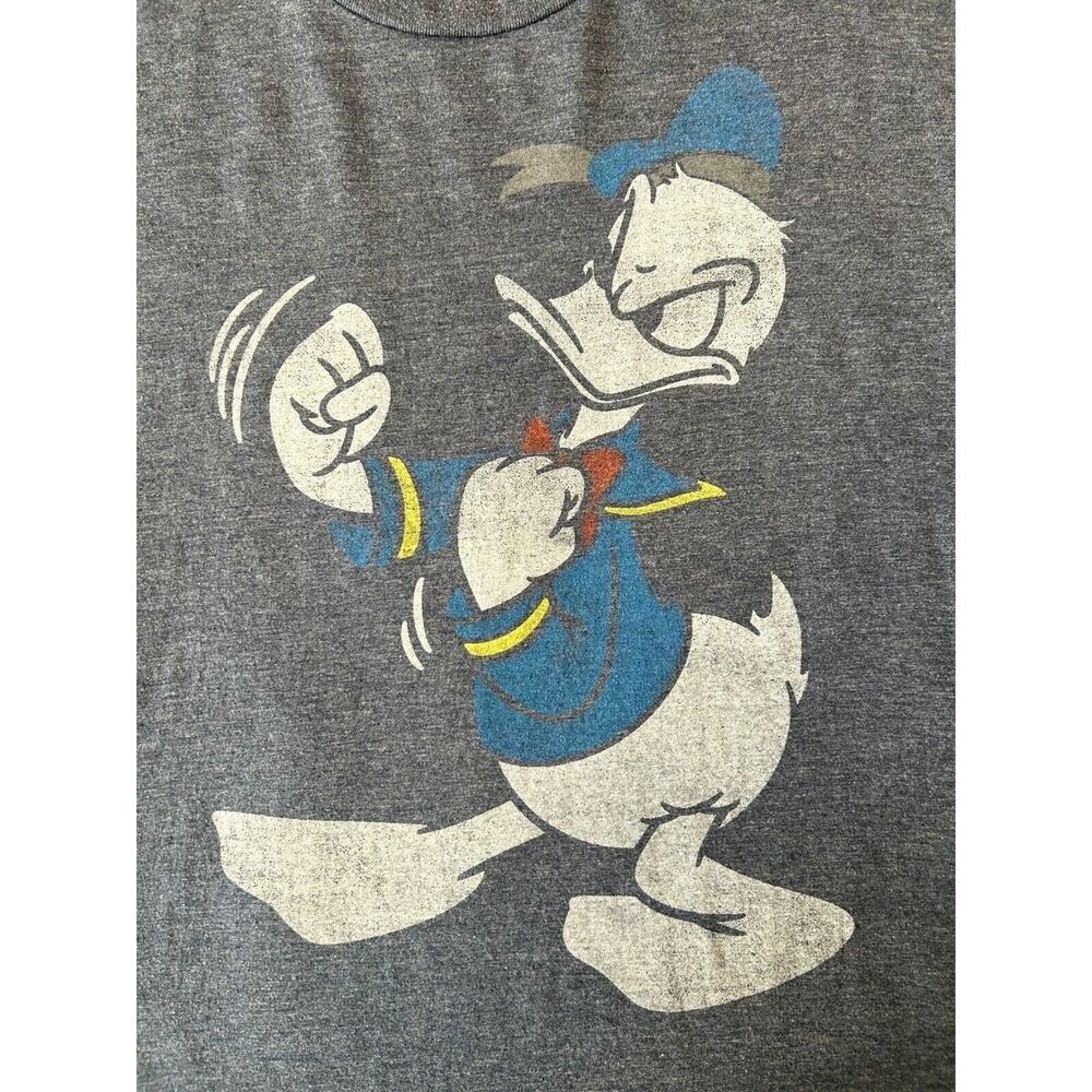 Donald Duck Disney Adult T-Shirt Gray XXL Super Mad Jumping Donald Cotton Blend - Picture 3 of 6